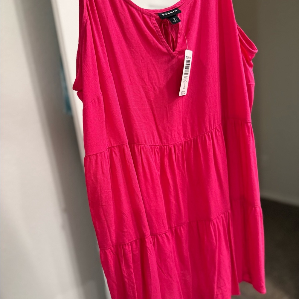 Torrid Pink Tiered Sleeveless Tank Top